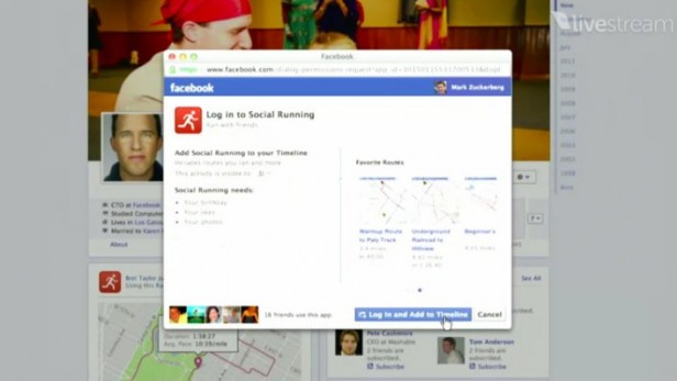 App: Log In and Add to Timeline